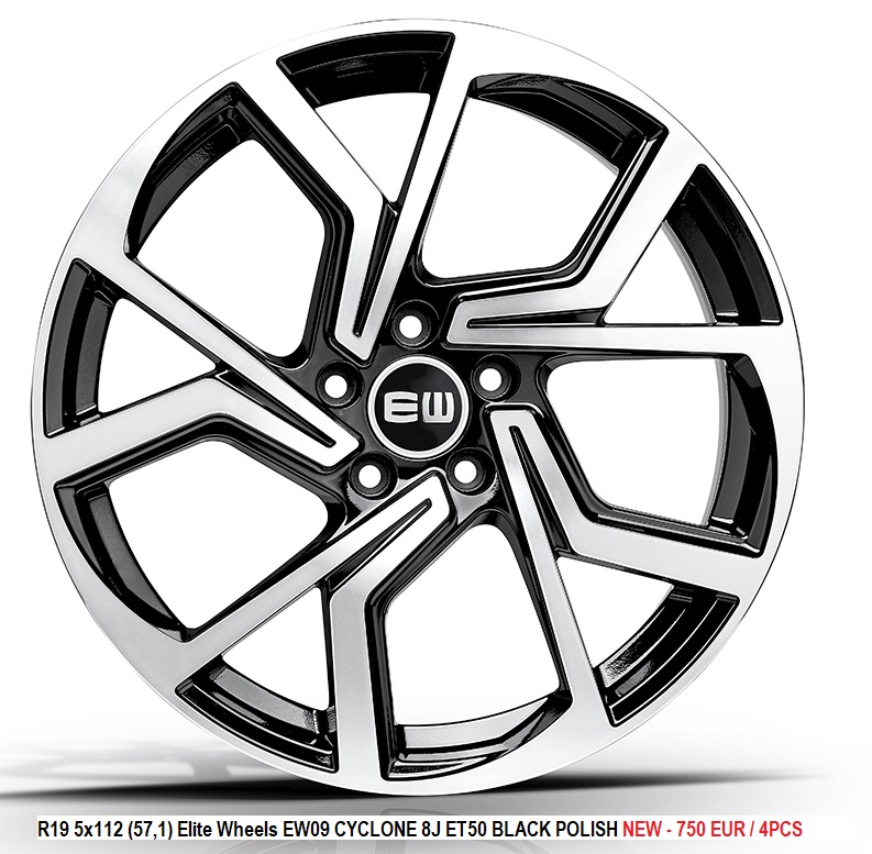 R19 5x112 (57,1) Elite Wheels EW09 CYCLONE 8J ET50 BLACK POLISH