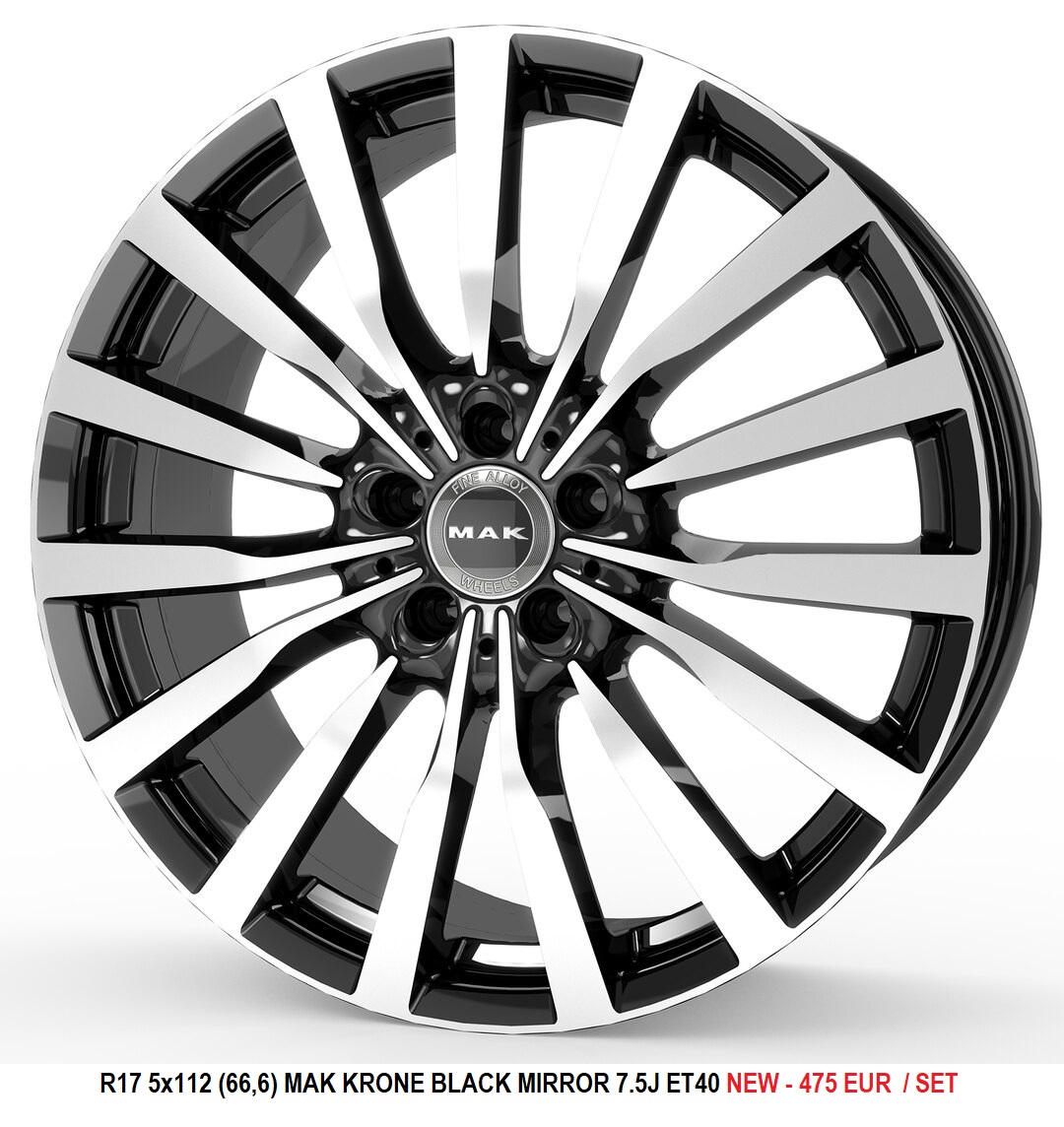 R17 5x112 (66,6) MAK KRONE BLACK MIRROR 7.5J ET40